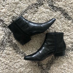 Faux Leather Who What Wear Booties